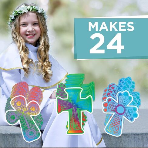 Colored Cross Magic Scratch - 24 Count - Crafts for Kids والأنشطة المنزلية الممتعة in Saudi Arabia