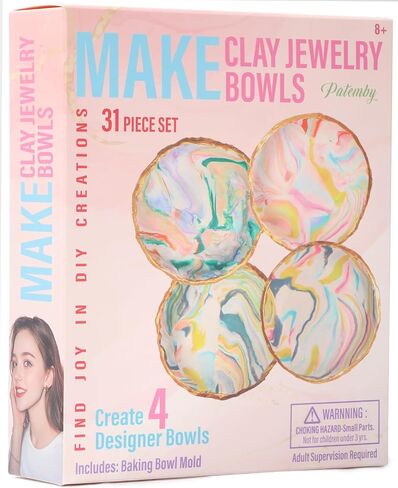 Make Your Own Clay Jewelry Bowls Arts and Crafts Kit for Teen Girl, DIY Clay Jewelry Dish Kit, Clay Crafts for Girls 8-12, Fun Birthday Gifts for Teens Girls Kids Ages 8 9 10 11 12 Years Old in Saudi Arabia