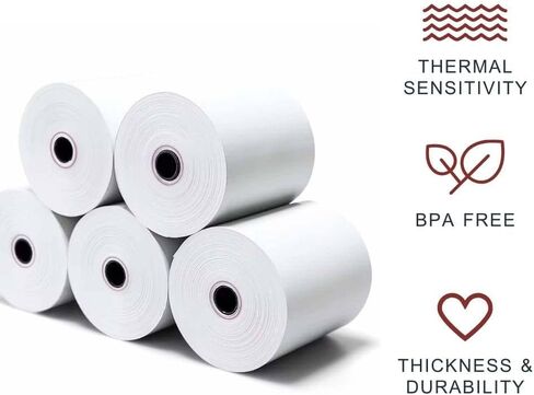(20 لفة) 3 1/8 "× 200 قدم لفة ورق الاستلام الحراري-ورقة طابعة خالية من BPA ، 80 ملم لسجلات نقدية نقدية محطات الائتمان ، TM-T88IV in Kuwait