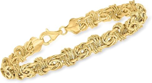 Canaria 10kt Yellow Gold Flat Modified Byzantine Bracelet in Kuwait