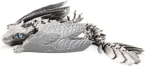 12" Vibrant 3D Printed Dragon Premium PLA Eco-Material Birthday Gift & Fantasy Collectible (Black) in Saudi Arabia