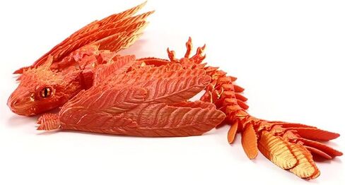 12" Vibrant 3D Printed Dragon Premium PLA Eco-Material Birthday Gift & Fantasy Collectible (Black) in Saudi Arabia