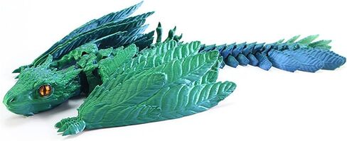 12" Vibrant 3D Printed Dragon Premium PLA Eco-Material Birthday Gift & Fantasy Collectible (Black) in Saudi Arabia