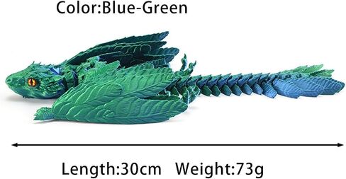 12" Vibrant 3D Printed Dragon Premium PLA Eco-Material Birthday Gift & Fantasy Collectible (Black) in Saudi Arabia