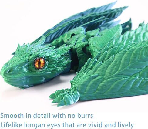 12" Vibrant 3D Printed Dragon Premium PLA Eco-Material Birthday Gift & Fantasy Collectible (Black) in Saudi Arabia