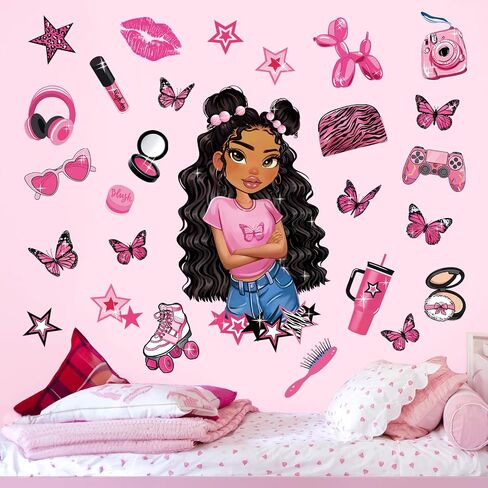 decalmile Black Ballerina Girl Inspirational Positive Wall Decals Stickers in Saudi Arabia