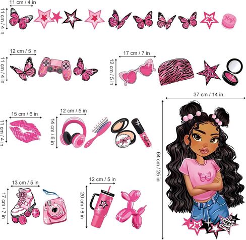 decalmile Black Ballerina Girl Inspirational Positive Wall Decals Stickers in Saudi Arabia