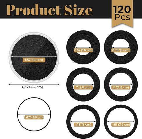 120 Pcs Silver Dollar Coin Holders, Clear Round Coin Case, Round Coin Holder for Collectors, Plastic Coin Case for Rare Coins, Coin Protectors with Adjustable Sponge Gasket(17-40mm)（Black） in Kuwait