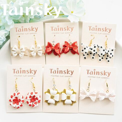 Tainsky Bow Polymer Clay Cutters, Love Knot Polymer Clay Cutters, 18 Shapes Bowknot Clay Cutter for Polymer Clay Jewelry, Ribbon Polymer Clay Earring Cutters (A) in Saudi Arabia