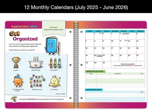 Dated Primary Student Planner 2025-2026 Academic School Year, Large (8.5" by 11") Block Style Datebook with Classic Primary Block Cover in Saudi Arabia
