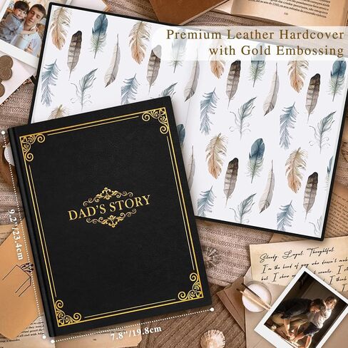 Lanpn Dad Life Story Journal مع 300+ سؤال ، هدايا لأبي عيد ميلاد عيد ميلاد عيد الميلاد عيد الميلاد لذاكرة الذاكرة لملء اليومية الوات in Saudi Arabia