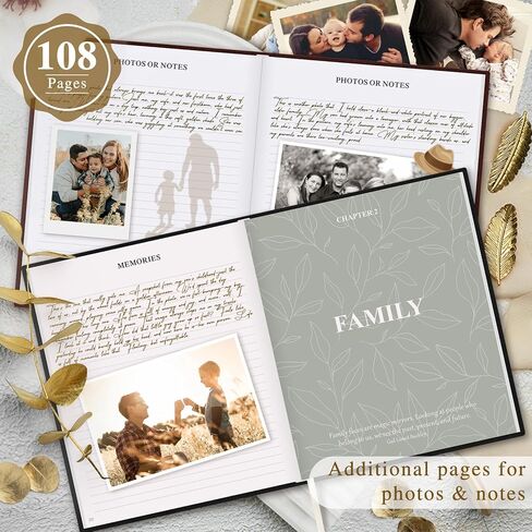 Lanpn Dad Life Story Journal مع 300+ سؤال ، هدايا لأبي عيد ميلاد عيد ميلاد عيد الميلاد عيد الميلاد لذاكرة الذاكرة لملء اليومية الوات in Saudi Arabia