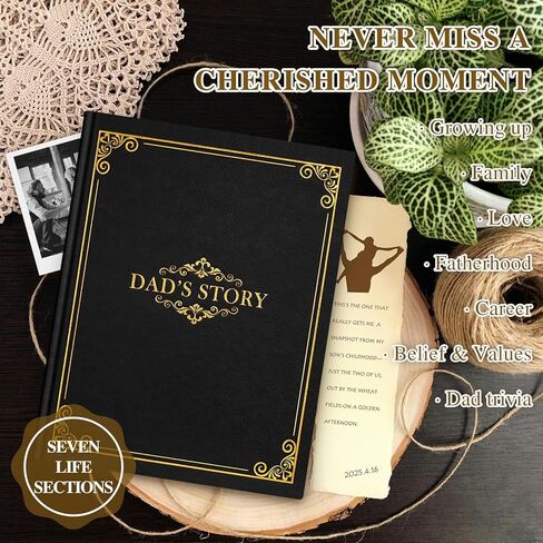 Lanpn Dad Life Story Journal مع 300+ سؤال ، هدايا لأبي عيد ميلاد عيد ميلاد عيد الميلاد عيد الميلاد لذاكرة الذاكرة لملء اليومية الوات in Saudi Arabia