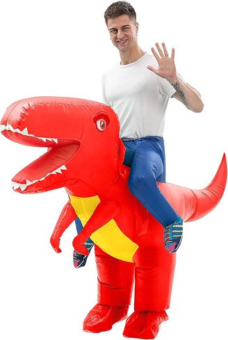 BETTWITEH Dinosaur Costume Adult Funny Blow up Halloween Ride on Dino T-Rex Inflatable Costumes in Saudi Arabia