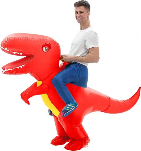 BETTWITEH Dinosaur Costume Adult Funny Blow up Halloween Ride on Dino T-Rex Inflatable Costumes in Saudi Arabia