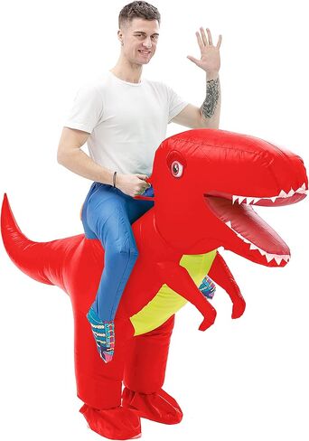 BETTWITEH Dinosaur Costume Adult Funny Blow up Halloween Ride on Dino T-Rex Inflatable Costumes in Saudi Arabia