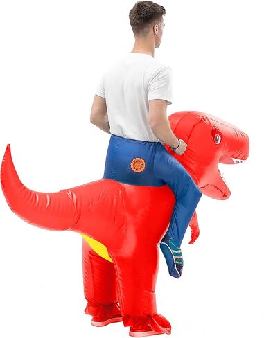BETTWITEH Dinosaur Costume Adult Funny Blow up Halloween Ride on Dino T-Rex Inflatable Costumes in Saudi Arabia