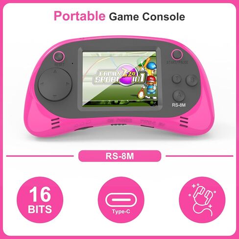 ألعاب الأطفال المحمولة 16 بت ألعاب الفيديو الرجعية مع 220 ألعاب إلكترونية HD - 2.5 '' LCD Portable Travel Games Hompts for Boys Girls Ages 4-12 in Kuwait