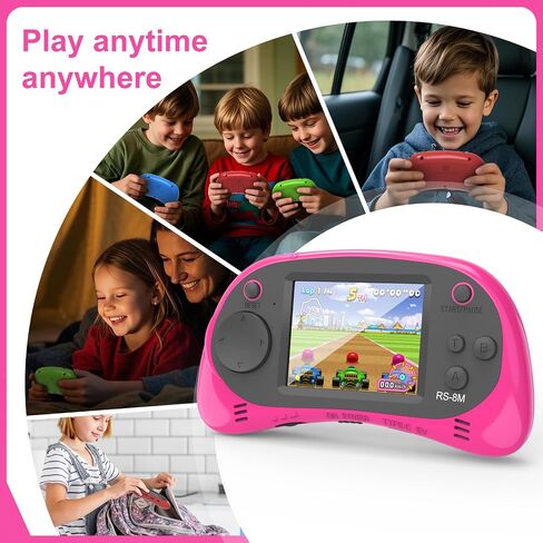 ألعاب الأطفال المحمولة 16 بت ألعاب الفيديو الرجعية مع 220 ألعاب إلكترونية HD - 2.5 '' LCD Portable Travel Games Hompts for Boys Girls Ages 4-12 in Kuwait