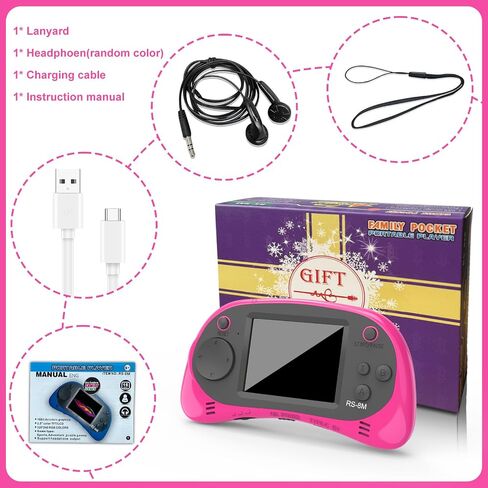 ألعاب الأطفال المحمولة 16 بت ألعاب الفيديو الرجعية مع 220 ألعاب إلكترونية HD - 2.5 '' LCD Portable Travel Games Hompts for Boys Girls Ages 4-12 in Kuwait