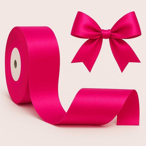 Burgundy Ribbon for Gift Wrapping Satin, 1/4 in, 25 Yards for Crafts, Balloons, Bows, Weddings, Birthday DIY Sewing in Saudi Arabia