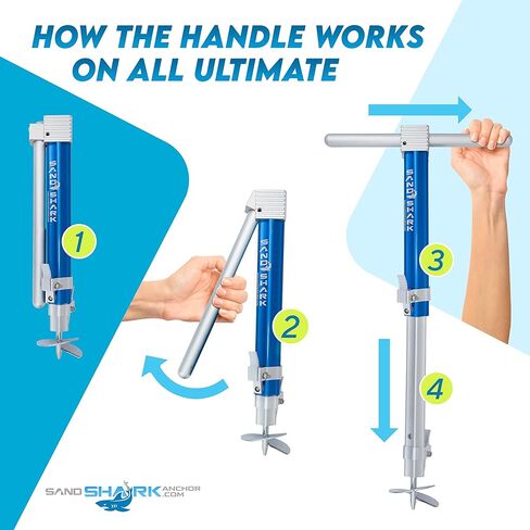 مرساة القارب SandShark Ultimate XL 2.0. المراسي قارب الفولاذ المقاوم للصدأ قابل للتعديل. عمود مرساة للمياه الضحلة للشاطئ، والشريط الرملي، مع علبة بطول أكثر من 5 أقدام in Kuwait