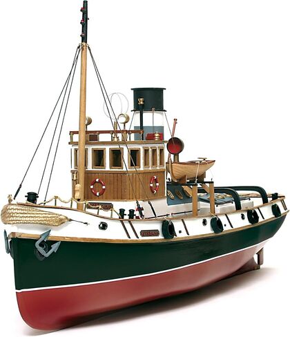 OcCre Ulises Tug Boat 1:30 Scale Wooden Ship Model Construction Kit#61001 Adult Assembly Required (RC Ready-RC System is NOT Included) (Model with Occre Premium Acrylic Paint Set) in Saudi Arabia