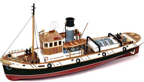 OcCre Ulises Tug Boat 1:30 Scale Wooden Ship Model Construction Kit#61001 Adult Assembly Required (RC Ready-RC System is NOT Included) (Model with Occre Premium Acrylic Paint Set) in Saudi Arabia