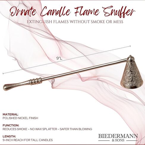 بيدرمان وأولاده مطفأة الشموع التقليدية المزخرفة، 22.86 سم، نيكل in Kuwait