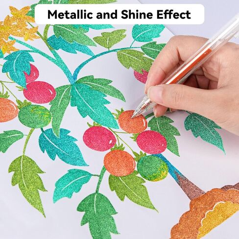 36 Colors Retractable Sparkle Glitter Gel Pens, 1mm Fine Point Refillable Metallic Gel Pens Sets for Kids Adult Coloring, Cards Making, Journaling, Highlighting, Art Projects, Gift for Christmas in Saudi Arabia