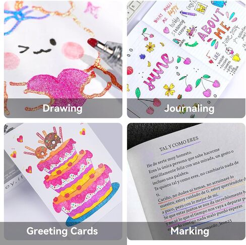 36 Colors Retractable Sparkle Glitter Gel Pens, 1mm Fine Point Refillable Metallic Gel Pens Sets for Kids Adult Coloring, Cards Making, Journaling, Highlighting, Art Projects, Gift for Christmas in Saudi Arabia