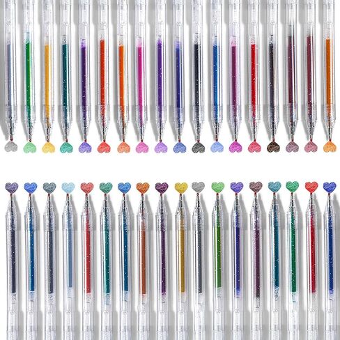 36 Colors Retractable Sparkle Glitter Gel Pens, 1mm Fine Point Refillable Metallic Gel Pens Sets for Kids Adult Coloring, Cards Making, Journaling, Highlighting, Art Projects, Gift for Christmas in Saudi Arabia