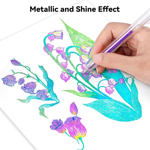 36 Colors Retractable Sparkle Glitter Gel Pens, 1mm Fine Point Refillable Metallic Gel Pens Sets for Kids Adult Coloring, Cards Making, Journaling, Highlighting, Art Projects, Gift for Christmas in Saudi Arabia
