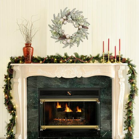 Super Holiday Artificial Christmas Wreath, Front Door Wreaths Decorations for Home, Party, Holiday, Thanksgiving, Xmas Decor - with Wreath Hanger, Green/Red. in Saudi Arabia