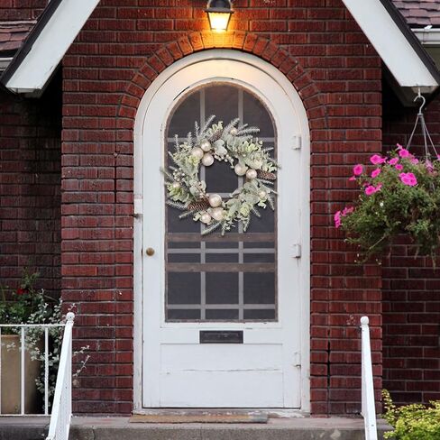 Super Holiday Artificial Christmas Wreath, Front Door Wreaths Decorations for Home, Party, Holiday, Thanksgiving, Xmas Decor - with Wreath Hanger, Green/Red. in Saudi Arabia