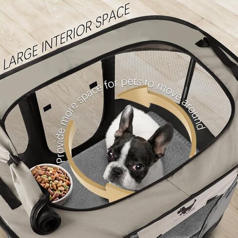 Rest-Eazzzy Dog Playpen, Foldable Kitten Playpen for Medium Dogs, Portable Pet Puppy Playpen with Removable Shade Cover, Indoor Outdoor Travel Camping Use for Small Pets with Carrying Case (S, Green) in Kuwait