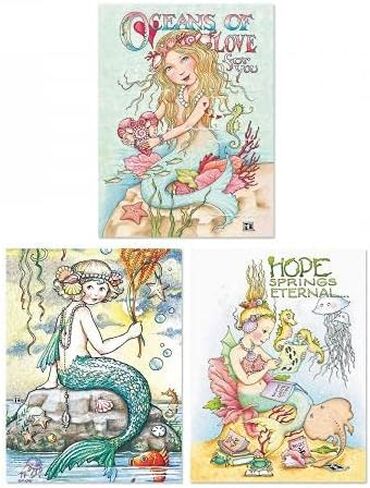 بطاقات ماري Mermaids Note من قبل Mary Engelbreit - مجموعات من 12 بطاقة نوت (3 تصميمات) ، 4 1/4 "× 5 1/2" ، وتأتي مع مظاريف بيضاء. in Kuwait