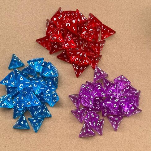 حزمة 25x D4 Die من 4 من جانب مجموعة من الجوانب الزهر أكريليك polyhedral dice مجموعة الزهر متعدد الأزهار للعبة دور الأزهار ، الأحمر ، الأحمر in Kuwait