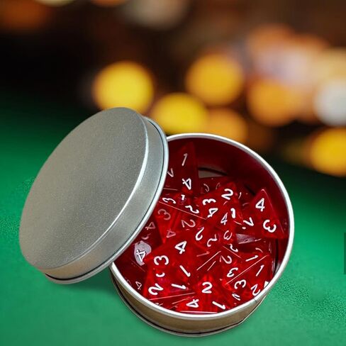 حزمة 25x D4 Die من 4 من جانب مجموعة من الجوانب الزهر أكريليك polyhedral dice مجموعة الزهر متعدد الأزهار للعبة دور الأزهار ، الأحمر ، الأحمر in Kuwait