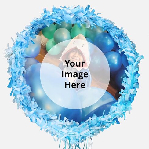 مخصصة متعددة الألوان 15 بوصة السحب الجولة piñata-قابلة للتخصيص مع صورتك-مثالية لأعياد الميلاد وحفلات الزفاف والاحتفالات-يحمل 3-5 أرطال من الحلوى in Kuwait
