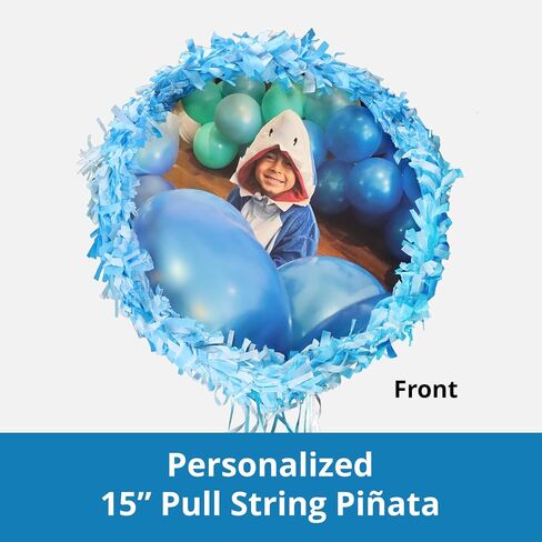 مخصصة متعددة الألوان 15 بوصة السحب الجولة piñata-قابلة للتخصيص مع صورتك-مثالية لأعياد الميلاد وحفلات الزفاف والاحتفالات-يحمل 3-5 أرطال من الحلوى in Kuwait