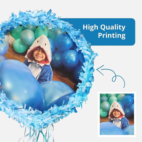 مخصصة متعددة الألوان 15 بوصة السحب الجولة piñata-قابلة للتخصيص مع صورتك-مثالية لأعياد الميلاد وحفلات الزفاف والاحتفالات-يحمل 3-5 أرطال من الحلوى in Kuwait