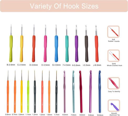 SHAXANO Crochet Hooks Kit with Case, 86-Piece, Ergonomic Crochet Needles Weave Yarn Kits DIY Hand Knitting Art Tools for Beginners and Experienced Crochet Lovers in Saudi Arabia