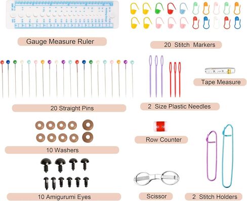 SHAXANO Crochet Hooks Kit with Case, 86-Piece, Ergonomic Crochet Needles Weave Yarn Kits DIY Hand Knitting Art Tools for Beginners and Experienced Crochet Lovers in Saudi Arabia