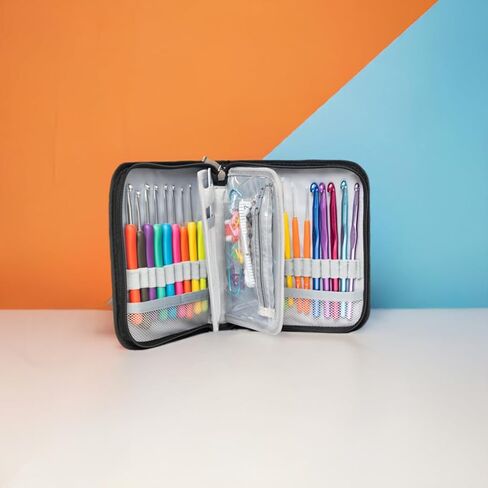 SHAXANO Crochet Hooks Kit with Case, 86-Piece, Ergonomic Crochet Needles Weave Yarn Kits DIY Hand Knitting Art Tools for Beginners and Experienced Crochet Lovers in Saudi Arabia