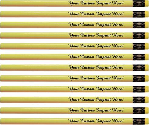 Express Pencils™ Personalized Pencils Round Neon Colors Custom Imprinted with your Name - Text - Logo - Message- 12 pkg - Customizable - Made in USA - Great Gift Idea (Neon Yellow) in Saudi Arabia