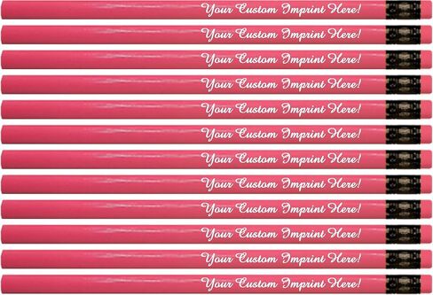Express Pencils™ Personalized Pencils Round Neon Colors Custom Imprinted with your Name - Text - Logo - Message- 12 pkg - Customizable - Made in USA - Great Gift Idea (Neon Yellow) in Saudi Arabia