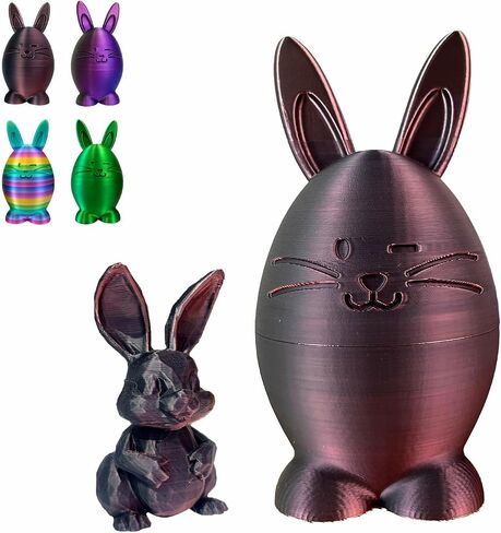 3D Printed Animals Toys - Fidget Toy for Adults Kids, 3D Printed Easter Bunny Eggs with Rabbit Inside, Surprise Funny Desk Gifts for Easter Basket Stuffers Birthday Office Room Décor in Kuwait