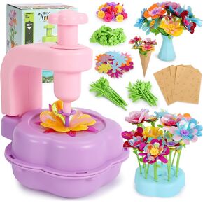 Flower Making Kit Toys for Girls, DIY Craft Kits for 4 5 6 7 8 9 Year Old Girls Birthday Gifts, Flower Bouquets Toys that Inspires Creativity and Imagination, Educational Crafts Gifts for Kids