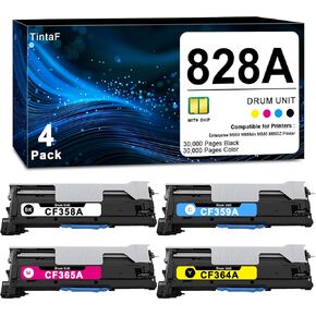 828A CF358A Image Drum Unit with Chip Replacement for HP CF358A CF359A CF364A CF365A for Color Enterprise Flow MFP M880z M880z+ M855x+ M855xh M855dh M880 M855 Printers (4-Pack, BK/C/M/Y)